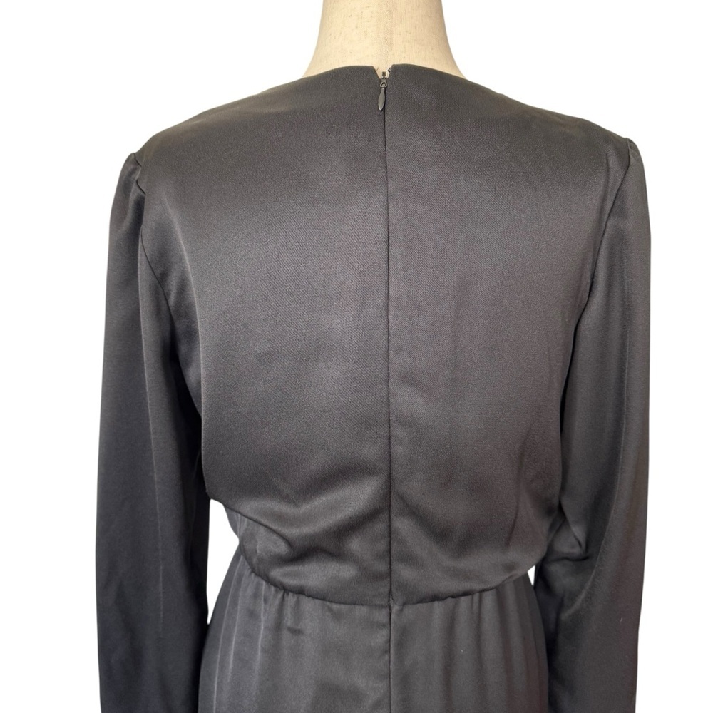 Vintage 80s Bill Blass Black Dress Draped Classic Couture sz 6/8 Bergdorf - Picture 6 of 14
